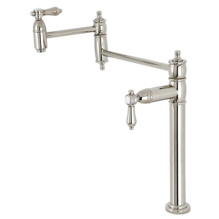 KINGSTON BRASS Deck Mount Pot Filler, Polished Nickel KS3706BAL